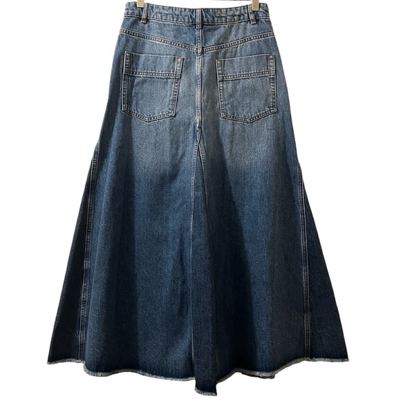 Me+Em Denim Insert Midi Skirt Sz US 4 UK 8 S - Picture 3 of 16